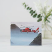 Carte Postale Hélicoptère de la Garde côtière orange (Debout devant)