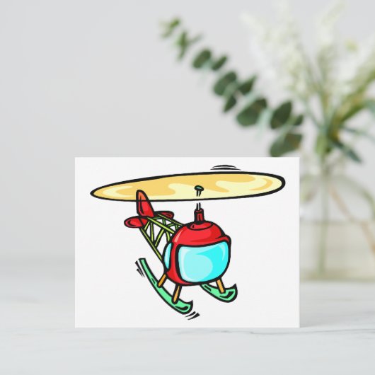 Carte Postale Hélicoptère mignon (Debout devant)