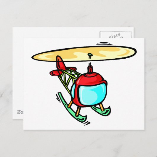 Carte Postale Hélicoptère mignon (Devant / Derrière)