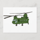 Carte Postale Hélicoptère militaire CH-47 Chinook vert (Devant)