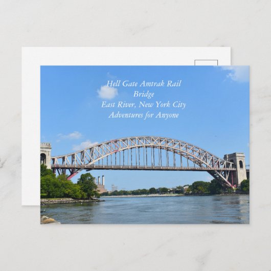 Carte Postale Hell Gate Rail Bridge New York (Devant / Derrière)