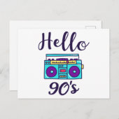 Carte Postale Hello 90s radio cassette recorder (Devant / Derrière)