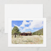 Carte Postale Hello Country Cabine Living Aquarelle (Devant / Derrière)