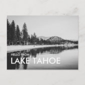Carte postale Hello de Lake Tahoe en noir et blanc (Devant)