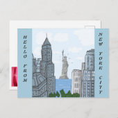 CARTE POSTALE HELLO DE NEW YORK (Devant / Derrière)