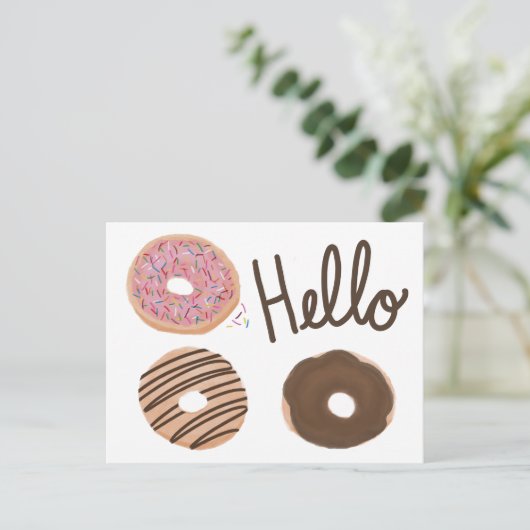 Carte postale Hello Donuts (Debout devant)