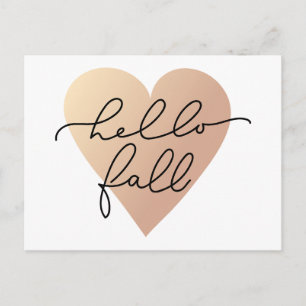 Carte Postale Hello Fall Love Heart