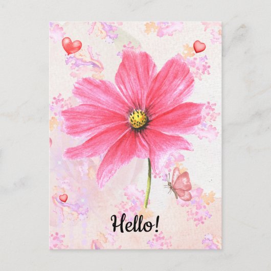 Carte Postale Hello Flower (Devant)
