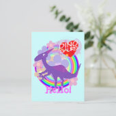 Carte postale Hello Flower Purple Dinosaur (Debout devant)
