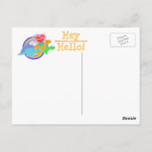 Carte postale Hello Flower Purple Dinosaur (Dos)