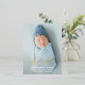 Carte postale Hello Foil Faire-part de naissance (Debout devant)