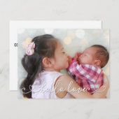 Carte Postale Hello Love Second Baby Faire-part de naissance (Devant / Derrière)