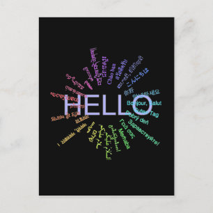 Carte postale Hello (multilingue)