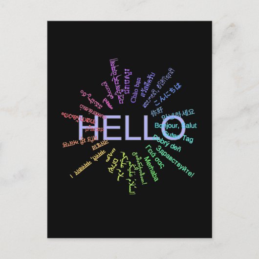 Carte postale Hello (multilingue) (Devant)