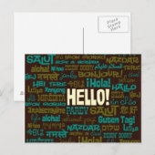 Carte postale Hello (multilingue) (Devant / Derrière)