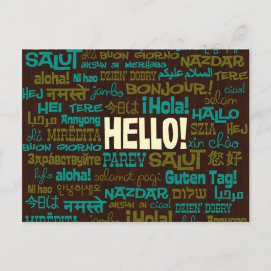 Carte postale Hello (multilingue) (Devant)