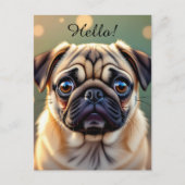 Carte Postale Hello! Pug Cuteness (Devant)