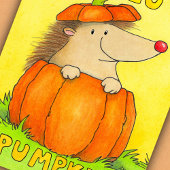 Carte Postale Hello Pumpkin - Cute hedgehog fall 