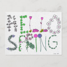 Carte postale Hello Spring Flower
