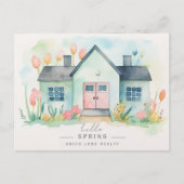 Carte Postale Hello Spring Pastel House Real Estate Marketing (Devant)