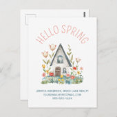 Carte Postale Hello Spring Real Estate Coordonnées (Devant / Derrière)