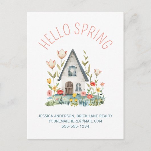 Carte Postale Hello Spring Real Estate Coordonnées (Devant)