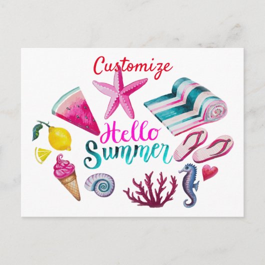 Carte Postale Hello Summer (Devant)