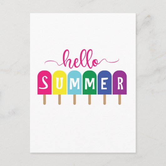 Carte Postale Hello Summer ppops lolly (Devant)