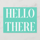 Carte Postale Hello There Design de typographie dans Mint Green (Devant)