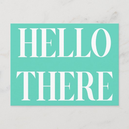 Carte Postale Hello There Design de typographie dans Mint Green (Devant)
