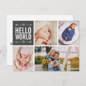 Carte Postale Hello World et Faire-part de naissance Photo Colla (Devant / Derrière)