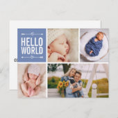 Carte Postale Hello World et Faire-part de naissance Photo Colla (Devant / Derrière)
