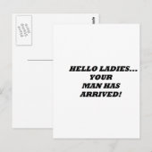 Carte Postale helloladiesyourmanhasarrivé (Devant / Derrière)