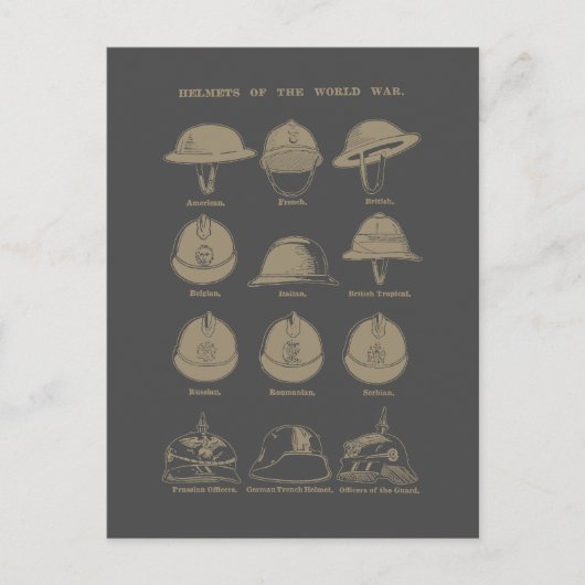 Carte Postale Helmets of the World War 1  (Devant)