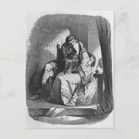 Carte Postale Heloise et Abelard s'embrasser (Devant)