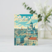 Carte Postale Helsinki Finland Voyage Art Vintage (Debout devant)