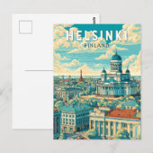 Carte Postale Helsinki Finland Voyage Art Vintage (Devant / Derrière)