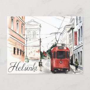 Carte Postale Helsinki Finlande ville vintage voyage bienvenue