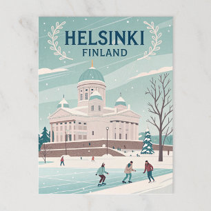 Carte Postale Helsinki vintage Finlande Hiver
