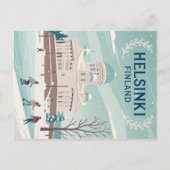 Carte Postale Helsinki vintage Finlande Hiver (Devant)