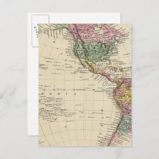 Carte Postale Hémisphère occidental (Devant / Derrière)