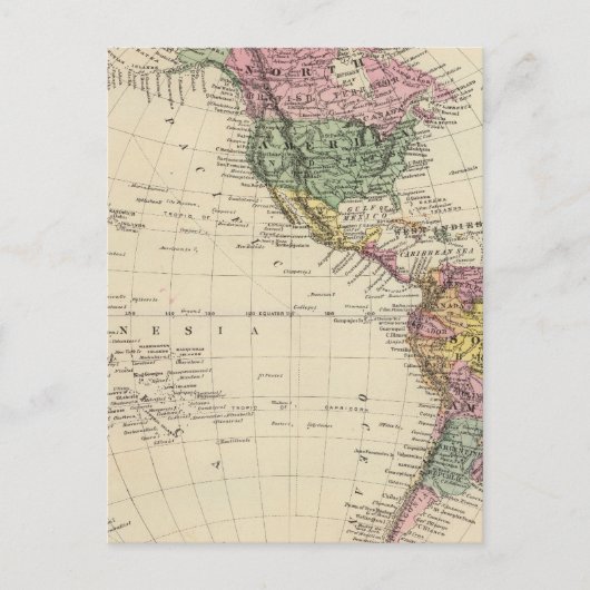 Carte Postale Hémisphère occidental (Devant)