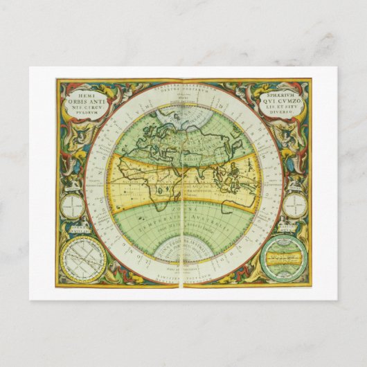 Carte Postale Hémisphères anciens du monde, assiette 94 de 'T (Devant)