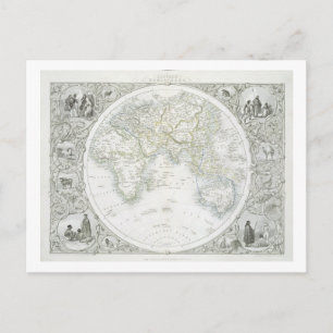 Carte Postale hémisphères easters, from a series of World Maps p