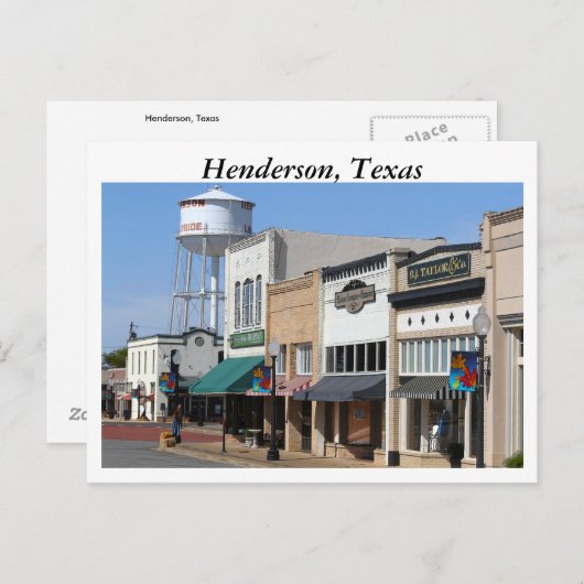 Carte Postale Henderson, Texas (Devant / Derrière)