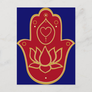 Carte Postale Henna Hamsa Lotus