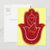 Carte Postale Henna Paix et Amour Hamsa (Devant / Derrière)