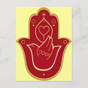Carte Postale Henna Paix et Amour Hamsa