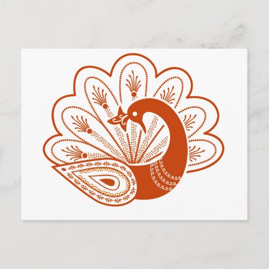 Carte Postale Henna paon (Devant)