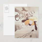 Carte Postale Henri de Toulouse-Lautrec | Confetti, 1893 (Devant / Derrière)